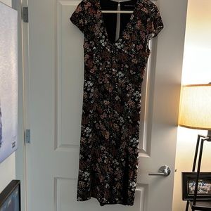 Abercrombie & Fitch Floral Button Dress with Open Back